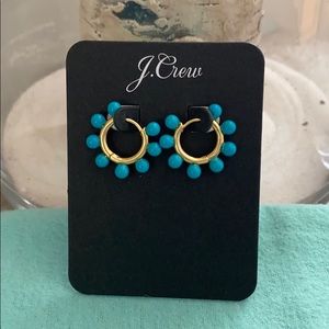 J. Crew Jewelry - J. Crew fun turquoise and gold hoop earrings. J. Crew Jewelry - J. Crew fun turquoise and gold hoop earrings.